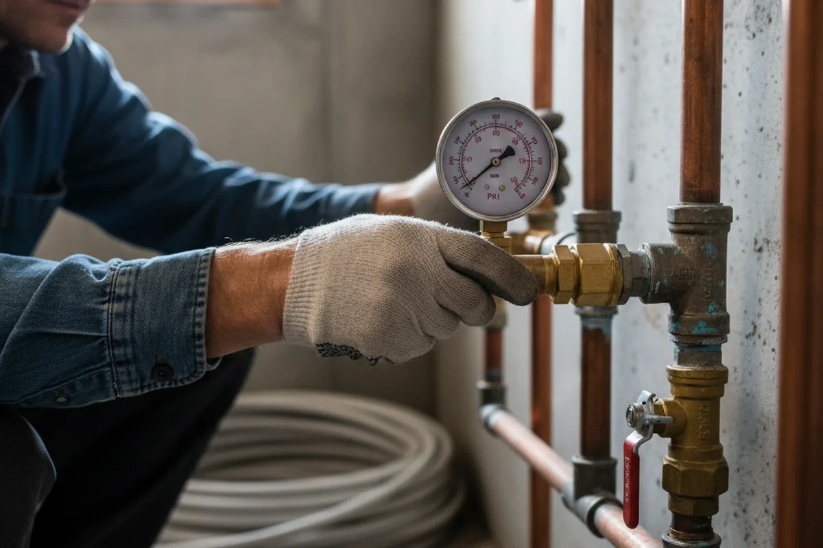Pressure testing a repaired line during Water Line Repair in Wilsonville